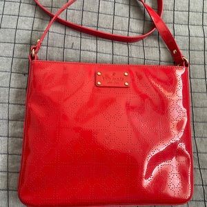 Kate Spade red pattern leather crosssbody